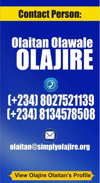 Click to read more about OLAITAN OLAWALE OLAJIRE